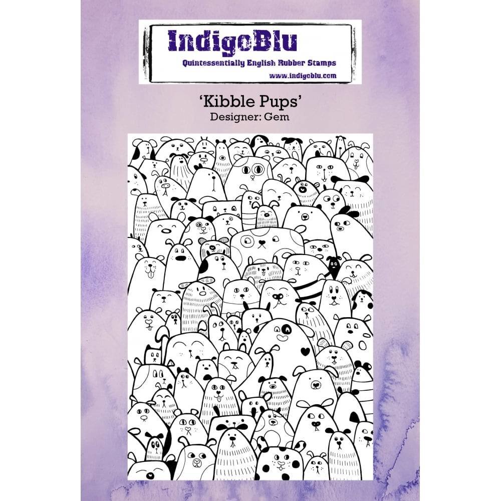 IndigoBlu Kibble Pups A6 Rubber Stamp (IND0233) IndigoBlu Kibble Pups A6 Rubber Stamp (IND0233)