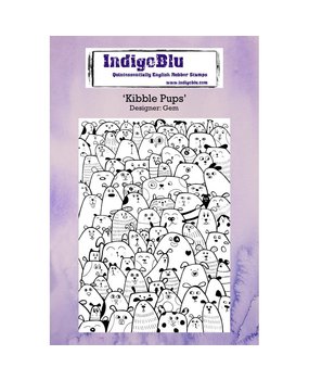 IndigoBlu Kibble Pups A6 Rubber Stamp (IND0233) IndigoBlu Kibble Pups A6 Rubber Stamp (IND0233)