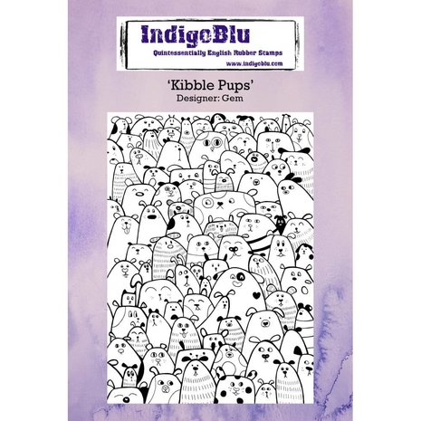 IndigoBlu Kibble Pups A6 Rubber Stamp (IND0233) IndigoBlu Kibble Pups A6 Rubber Stamp (IND0233)