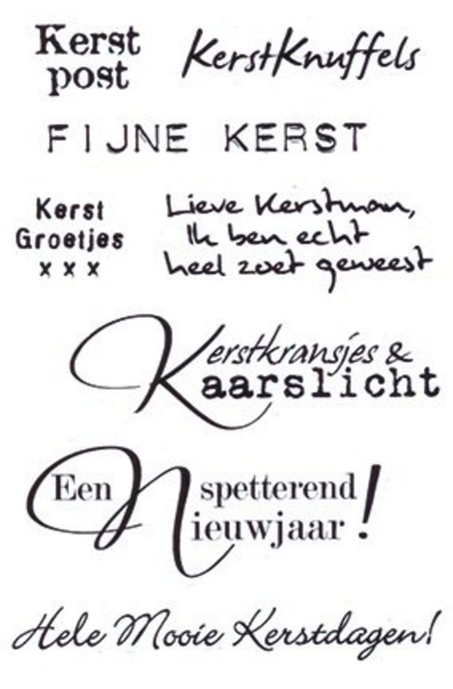 Marianne Design Eline's Kerstwensen Clear Stamps Set (EC0151)