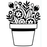 Darice Embossing Essentials Flowers In Pot (1219-402)