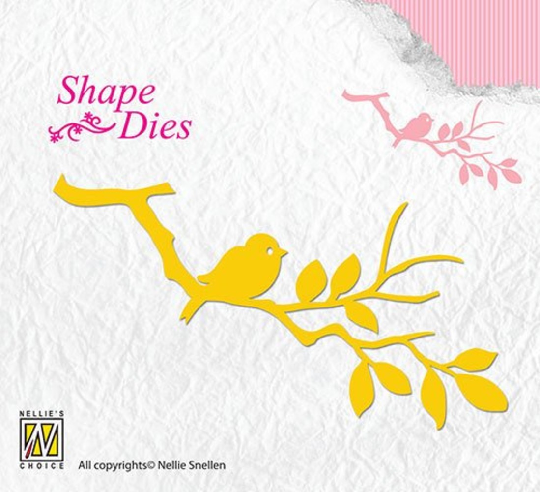 Nellie Snellen Shape Die Birdie On Branch (SD106)