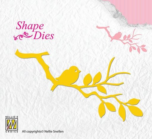 Nellie Snellen Shape Die Birdie On Branch (SD106)