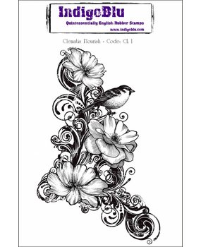 IndigoBlu Clematis Flourish Mounted A6 Rubber Stamp (CL I) IndigoBlu Clematis Flourish Mounted A6 Rubber Stamp (CL I)