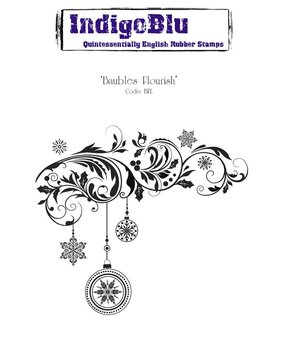 IndigoBlu Baubles Flourish Mounted A6 Rubber Stamp (BFL) IndigoBlu Baubles Flourish Mounted A6 Rubber Stamp (BFL)