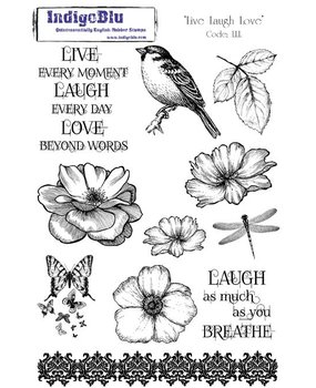 IndigoBlu Live Laugh Love Mounted A5 Rubber Stamp (LLL Mtd) IndigoBlu Live Laugh Love Mounted A5 Rubber Stamp (LLL Mtd)