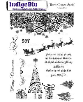 IndigoBlu Here Comes Santa Mounted A5 Rubber Stamp (HCS I Mtd) IndigoBlu Here Comes Santa Mounted A5 Rubber Stamp (HCS I Mtd)