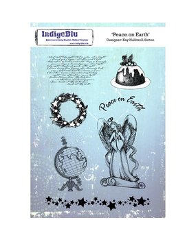 IndigoBlu Peace On Earth A5 Rubber Stamp (IND0266)