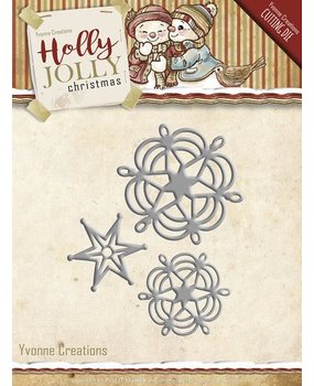 Yvonne Creations Holly Jolly Christmas Snowflake And Star (YCD10073) Yvonne Creations Holly Jolly Christmas Snowflake And Star (YCD10073)