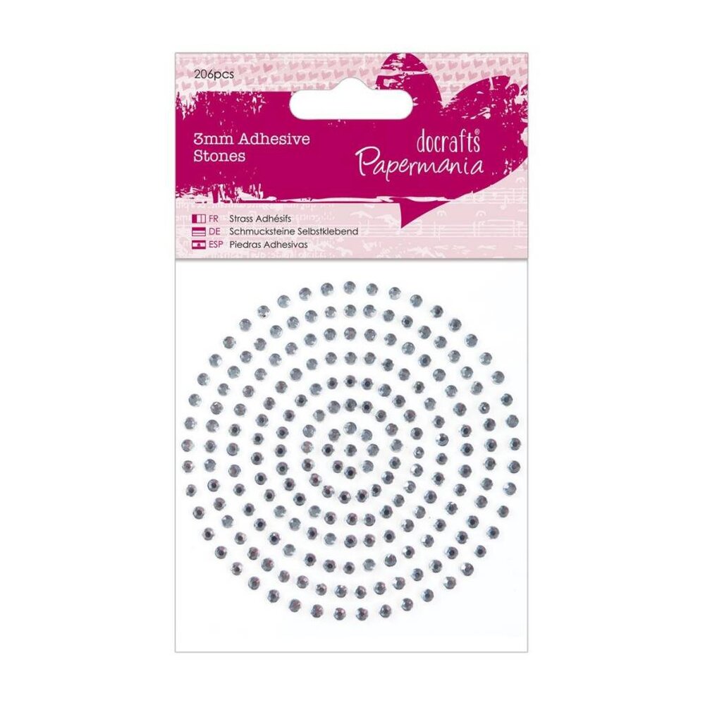 Papermania 3mm Adhesive Stones (206pcs) - Light Blue (PMA 351622)