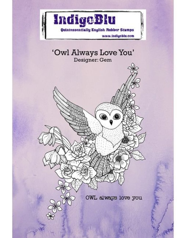 IndigoBlu Owl Always Love You A6 Rubber Stamp (IND0278)