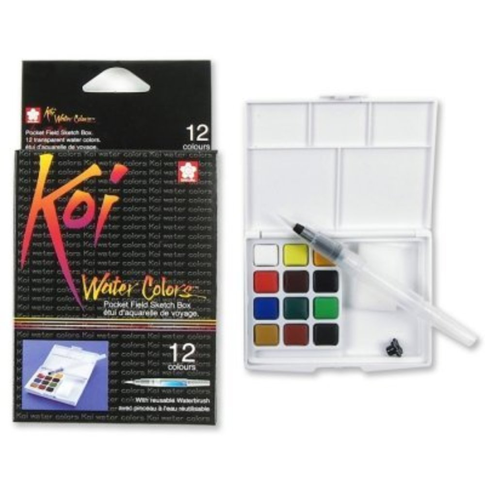 SAKURA Koi Watercolor Field Sketch Box Set - 12 Color Palette (XNCW-12H) SAKURA Koi Watercolor Field Sketch Box Set - 12 Color Palette (XNCW-12H)