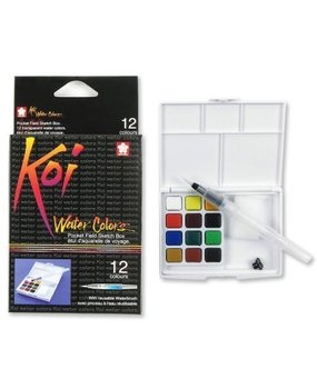SAKURA Koi Watercolor Field Sketch Box Set - 12 Color Palette (XNCW-12H) SAKURA Koi Watercolor Field Sketch Box Set - 12 Color Palette (XNCW-12H)