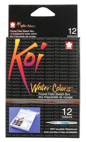 SAKURA Koi Watercolor Field Sketch Box Set - 12 Color Palette (XNCW-12H) SAKURA Koi Watercolor Field Sketch Box Set - 12 Color Palette (XNCW-12H)