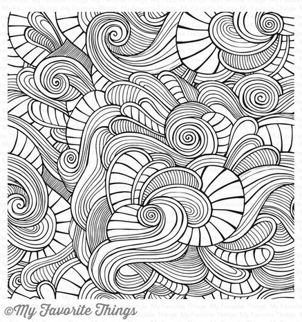 My Favorite Things Wavy Coloring Book Stamp 6x6 Inch Cling Rubber (BG-86)