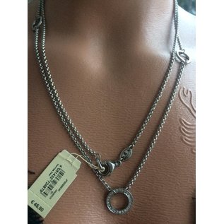 Fossil Fossil Halskette, Damen, Farbe Silber, lange Version, für Charm Anhänger, mit Zirkonia, Länge max. 100 cm