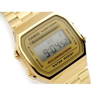 Casio Casio Retro Vintage Armbanduhr Digitaluhr goldfarben Edelstahl A168WG-9EF Herren & Damen NEU