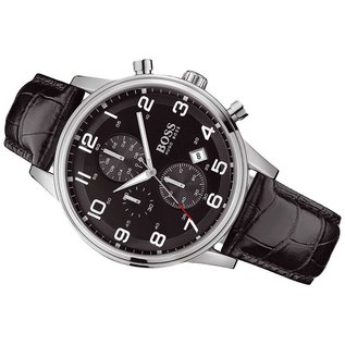 Boss XL Leder HERRENUHR Chronograph 1512448