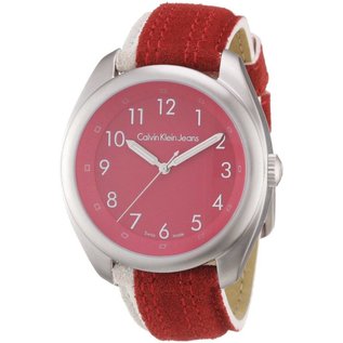 Calvin Klein Leder Armbanduhr IMPULSE Herrenuhr  rot K5811191