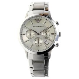 Armani Armani Edelstahl Herrenuhr Armbanduhr Chronograph AR2459  silberfarben