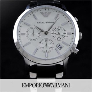 Armani Edelstahl Herrenuhr Armbanduhr Chronograph AR2459