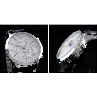 Armani Edelstahl Herrenuhr Armbanduhr Chronograph AR2459