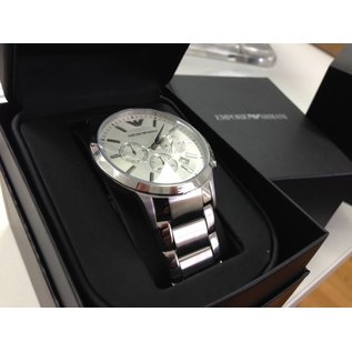 Armani Edelstahl Herrenuhr Armbanduhr Chronograph AR2459