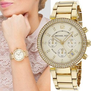 Michael Kors Michael Kors®-Damenuhr goldfarben MK5354 Parker Chronograph