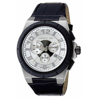 Cerruti 1881 "XL" Herrenuhr Leder Armbanduhr Schwarz  CT100801X05 Roma Grande NEU