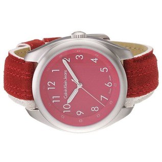 Calvin Klein Leder Armbanduhr IMPULSE Herrenuhr  rot K5811191