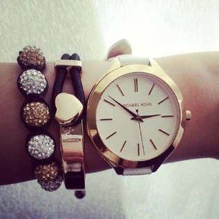 Michael Kors Michael Kors MK2284 RUNWAY DAMENUHR beige Lederarmband Neu