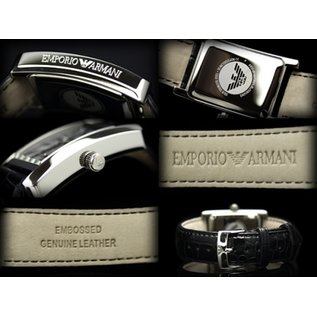 Armani Armani Armbanduhr, Damen, Farbe schwarz, Style klassisch, Lederarmband, Modellnummer AR0144