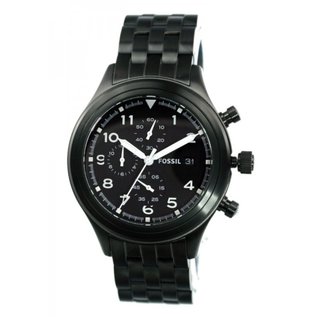 Fossil JR1439 Flieger Nate Herren Chronograph Schwarz Armbanduhr NEU