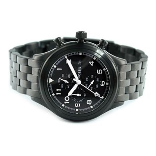 Fossil JR1439 Flieger Nate Herren Chronograph Schwarz Armbanduhr NEU