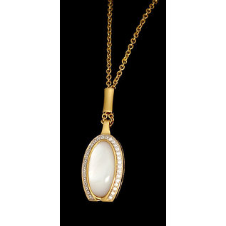 Cerruti 1881 CERRUTI Rarität goldfarbe Damen  Halskette Sterlingsilber Collier 4335040 Perla
