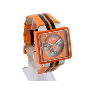 D&G DOLCE & GABBANA Armbanduhr, Herren, Chronograph, Modell CREAM, Farbe Orange, D&G, Modellnummer DW0065, Neu