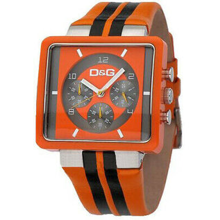 D&G DOLCE & GABBANA Armbanduhr, Herren, Chronograph, Modell CREAM, Farbe Orange, D&G, Modellnummer DW0065, Neu