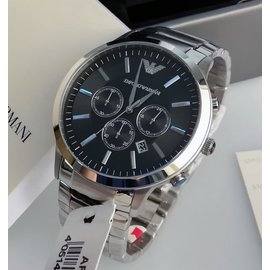 Armani Armani Edelstahl Herrenuhr AR2460 silberfarben NEU