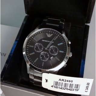 Armani Edelstahl Herrenuhr Armbanduhr Chronograph AR2460 silberfarben NEU
