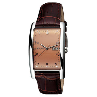 Joop JJoop Armbanduhr, Herren, Farbe braun, Design klassisch, Armband Leder, Modellname Square Big-Date, Modellnummer TM4451