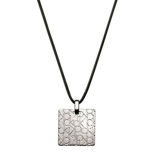 Calvin Klein Damenkette Leder Halskette Collier LOGO silber Anhänger zur Auswahl