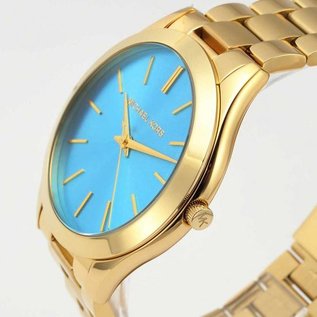 Michael Kors Michael Kors Armbanduhr, Damen, Farbe gold, Ziffernblattfarbe türkis, Modell Runway, Modellnummer MK3265