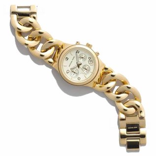 Michael Kors MICHAEL KORS Edelstahl Damenuhr Chronograph goldfarben MK3131