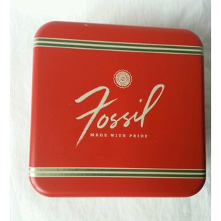 Fossil Fossil Sammlerdose Vintage Retro Verpackung Schatulle Q-Rot