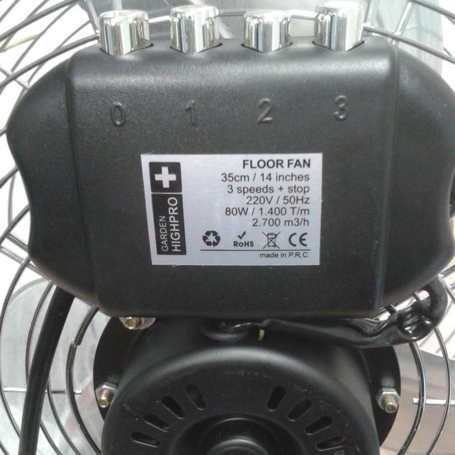 Floor Fan 35cm (fan) Silver - Extra frugal Floor Fan 35cm (fan) Silver - Extra frugal