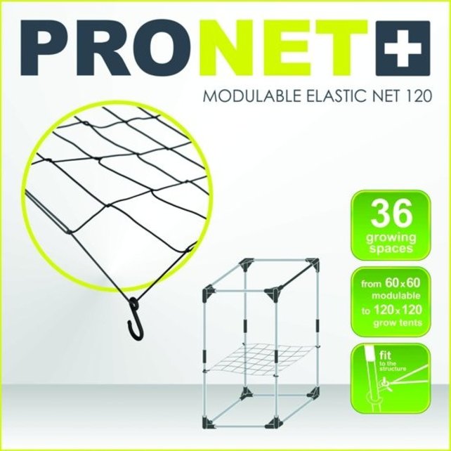 PRONET MODULABLE 120 x 120 Modulable elastic net 6x6 = 36 growing spaces PRONET MODULABLE 120 x 120 Modulable elastic net 6x6 = 36 growing spaces