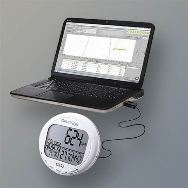 TechGrow Green Eye CO2-Messgerät + Logger CO2 / Temp / RH + Logger
