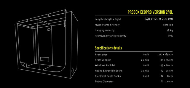 Garden HighPro Kweektent/Hobby-Kweektent Probox Ecopro 60 / 60x60x140cm Garden HighPro Kweektent/Hobby-Kweektent Probox Ecopro 60 / 60x60x140cm
