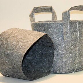 Wurzelbeutel GRAU 8 ltr mit GRIFF, 10 Stück/Bündel, 250gr/m2