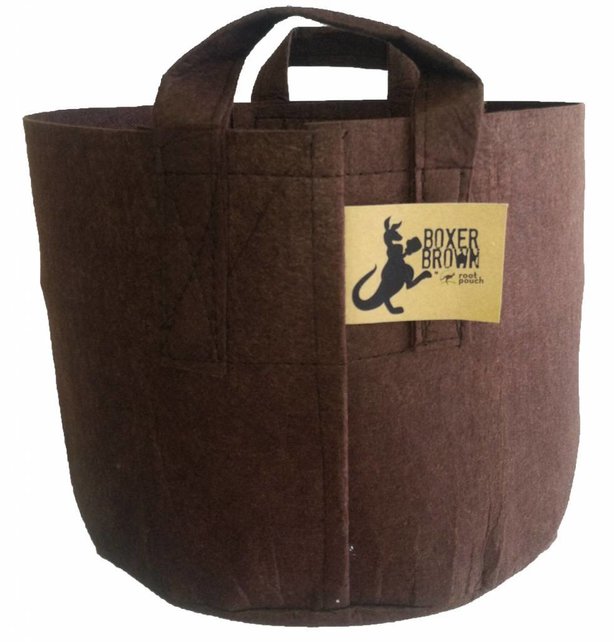 Rootpouch BOXER BROWN , 8 ltr mit GRIFF, 10 Stück / Bündel, 260gr / m2